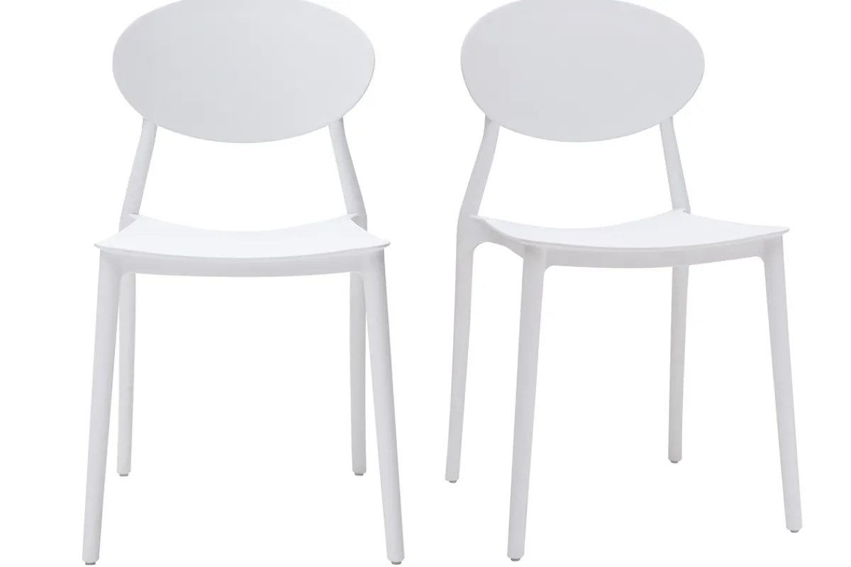 Miliboo 2 Design-Stühle Grau Polypropylen ANNA* Design-stühle|Gartenstühle