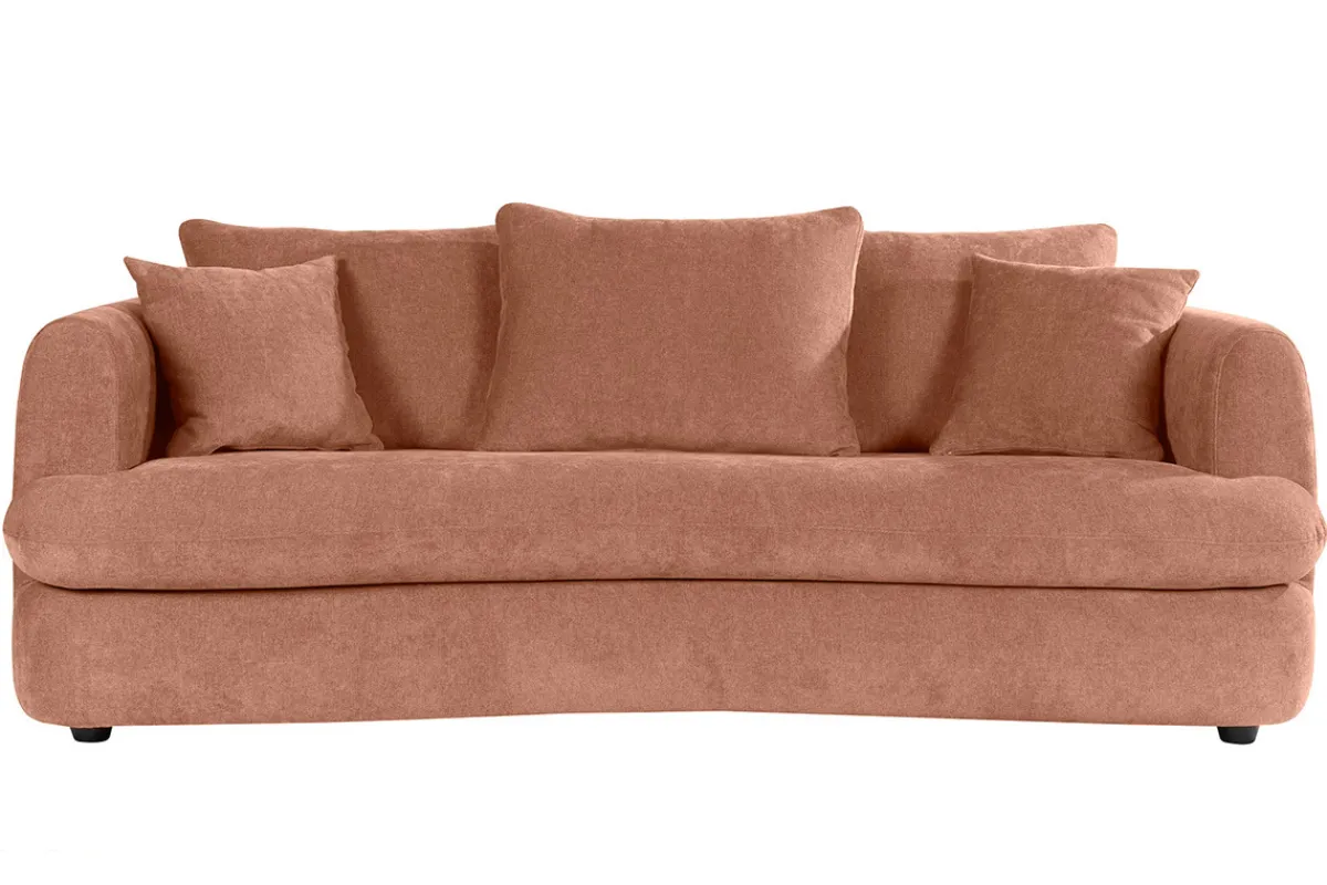 Miliboo Abnehmbares Design-Sofa mit 3-4 Plätzen in Terrakotta-Veloursstoff im Bohnen-Design SACHA* Design-sofas