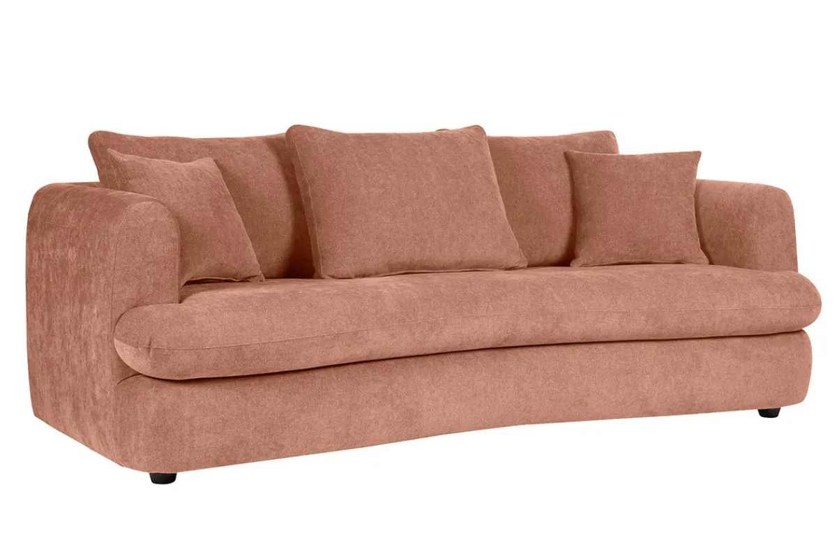 Miliboo Abnehmbares Design-Sofa mit 3-4 Plätzen in Terrakotta-Veloursstoff im Bohnen-Design SACHA* Design-sofas