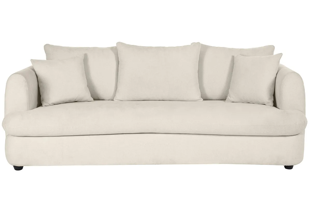 Miliboo Abnehmbares 3-4-Sitzer-Designsofa in hellem beigefarbenem samtigem Stoff mit Bohnenform - SACHA* Design-sofas