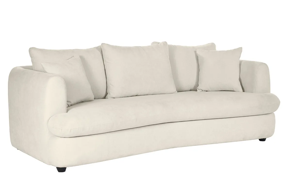 Miliboo Abnehmbares 3-4-Sitzer-Designsofa in hellem beigefarbenem samtigem Stoff mit Bohnenform - SACHA* Design-sofas