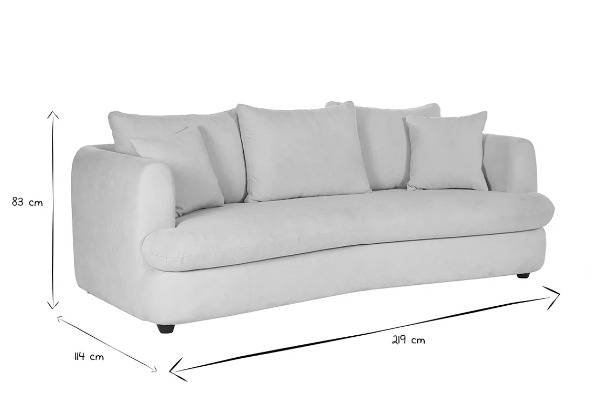 Miliboo Abnehmbares 3-4-Sitzer-Designsofa in hellem beigefarbenem samtigem Stoff mit Bohnenform - SACHA* Design-sofas