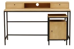Miliboo Aufbewahrungsbox Schreibtisch Mangoholz und schwarzes Metall OPIUM* Design-schreibtische|Aufbewahrung Büro