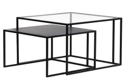 Miliboo Ausziehbare Couchtische aus gehärtetem Glas und Metall TAHL* Couchtische
