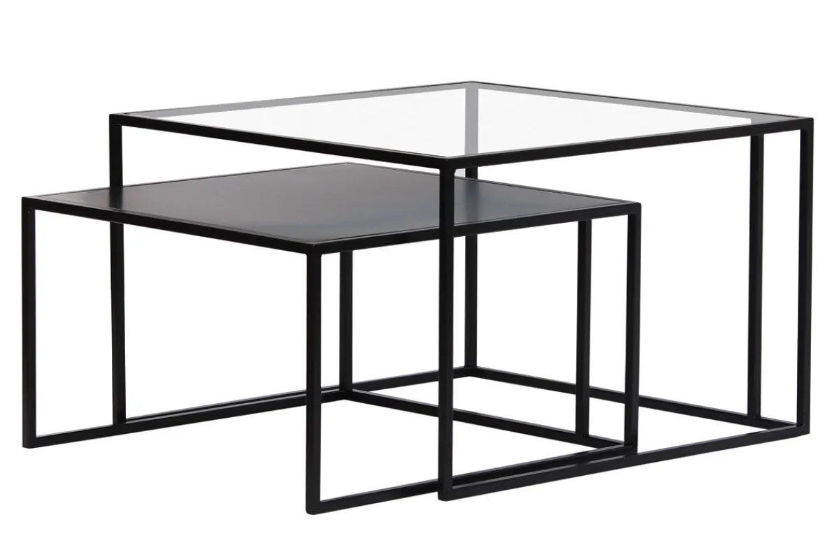 Miliboo Ausziehbare Couchtische aus gehärtetem Glas und Metall TAHL* Couchtische