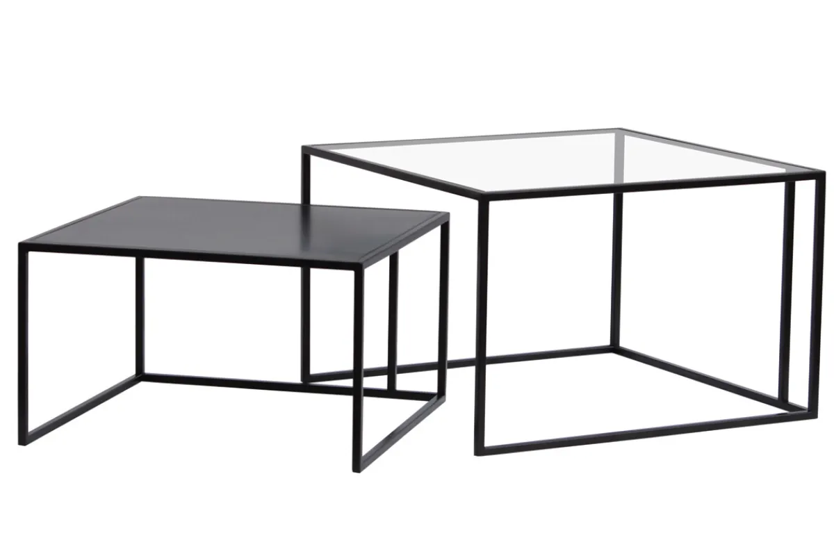 Miliboo Ausziehbare Couchtische aus gehärtetem Glas und Metall TAHL* Couchtische