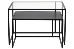 Miliboo Ausziehbare Couchtische aus gehärtetem Glas und Metall TAHL* Couchtische