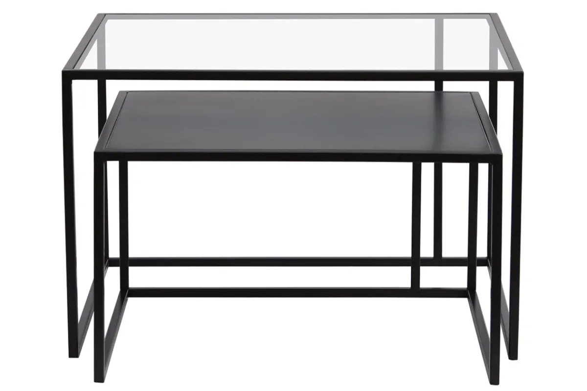 Miliboo Ausziehbare Couchtische aus gehärtetem Glas und Metall TAHL* Couchtische