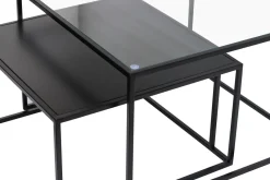 Miliboo Ausziehbare Couchtische aus gehärtetem Glas und Metall TAHL* Couchtische