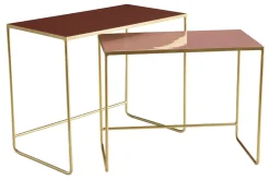 Miliboo Ausziehbare Couchtische terrakotta, rosé und vergoldet (2er-Set) WESS* Couchtische|Beistelltische
