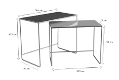 Miliboo Ausziehbare Couchtische terrakotta, rosé und vergoldet (2er-Set) WESS* Couchtische|Beistelltische