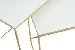 Miliboo Ausziehbare Couchtische weiß und vergoldet (2er-Set) WESS* Couchtische|Beistelltische
