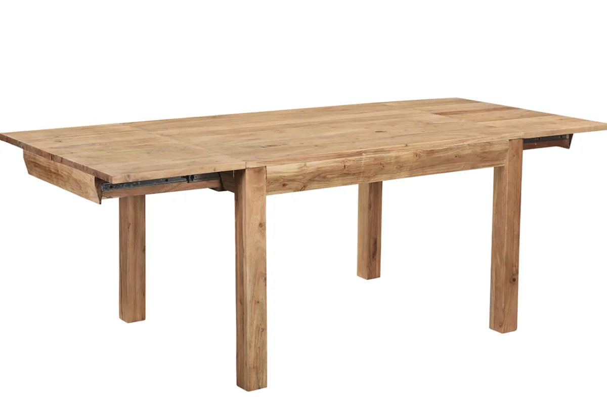 Miliboo Ausziehbarer Esstisch aus massivem Akazienholz und schwarzem Metall L120-210 cm BALTO* Ausziehtische
