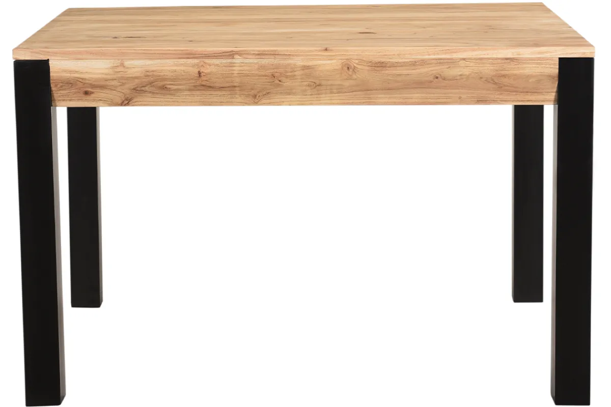 Miliboo Ausziehbarer Esstisch aus massivem Akazienholz und schwarzem Metall L120-210 cm TRAP* Ausziehtische