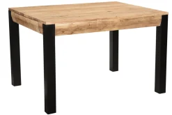 Miliboo Ausziehbarer Esstisch aus massivem Akazienholz und schwarzem Metall L120-210 cm TRAP* Ausziehtische