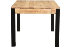 Miliboo Ausziehbarer Esstisch aus massivem Akazienholz und schwarzem Metall L120-210 cm TRAP* Ausziehtische
