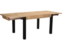 Miliboo Ausziehbarer Esstisch aus massivem Akazienholz und schwarzem Metall L120-210 cm TRAP* Ausziehtische