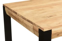Miliboo Ausziehbarer Esstisch aus massivem Akazienholz und schwarzem Metall L120-210 cm TRAP* Ausziehtische