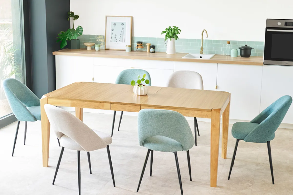 Miliboo Ausziehbarer Esstisch mit Eschen- und Hevea-Massivholzfurnier L150-180 cm BOLLY* Ausziehtische