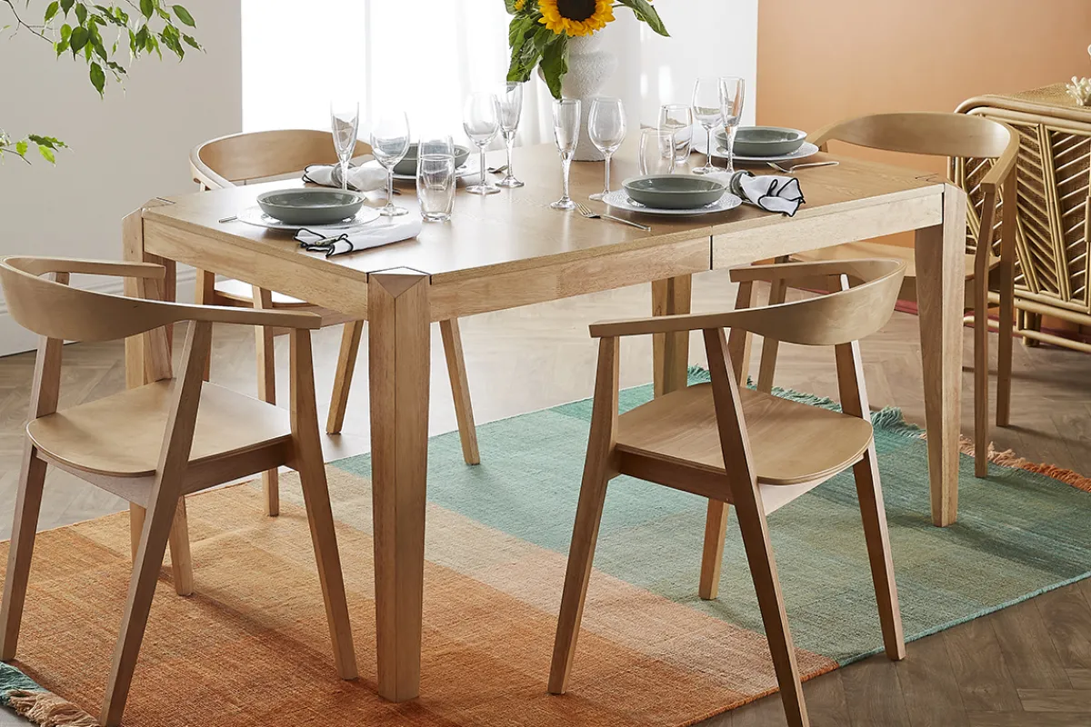 Miliboo Ausziehbarer Esstisch mit Eschen- und Hevea-Massivholzfurnier L150-180 cm BOLLY* Ausziehtische
