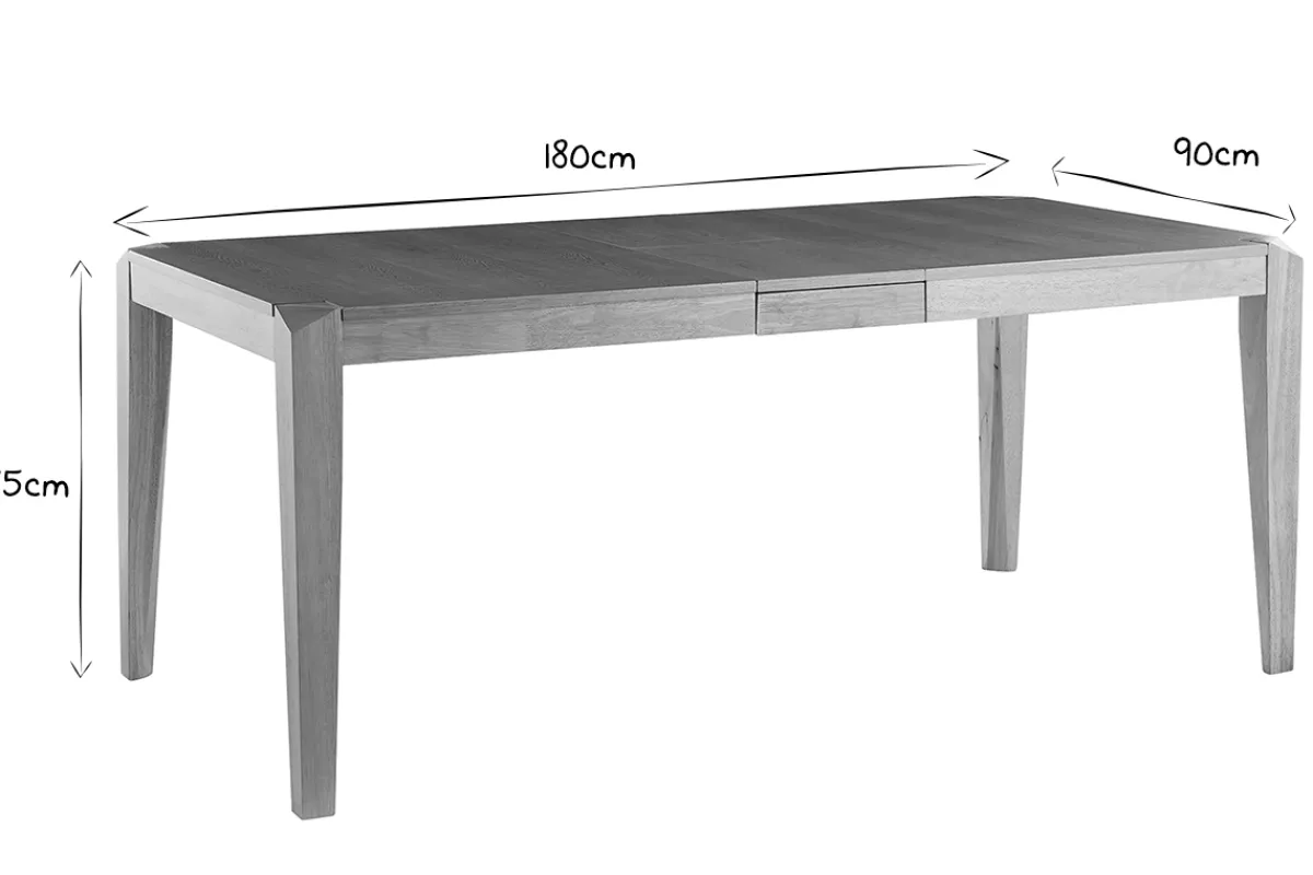 Miliboo Ausziehbarer Esstisch mit Eschen- und Hevea-Massivholzfurnier L150-180 cm BOLLY* Ausziehtische