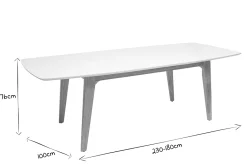 Miliboo Ausziehbarer Esstisch rechteckig aus hellem Eichenholz und weißem Holz mit integrierten Verlängerungen L180-230 cm FIFTIES* Ausziehtische