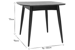 Miliboo Ausziehbarer Esstisch schwarz Länge 90x130 cm NORDECO* Ausziehtische
