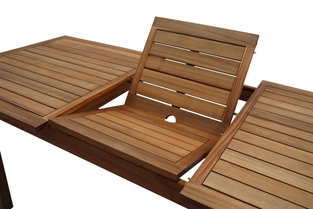 Miliboo Ausziehbarer Gartentisch aus Massivholz L160-210 cm MAYEL* Ausziehtische|Gartentische