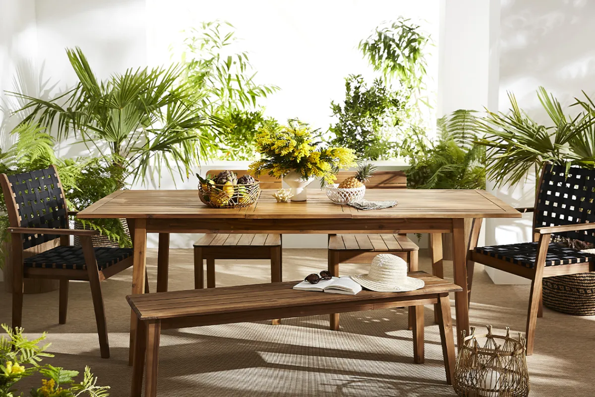 Miliboo Ausziehbarer Gartentisch aus Massivholz L160-210 cm MAYEL* Ausziehtische|Gartentische