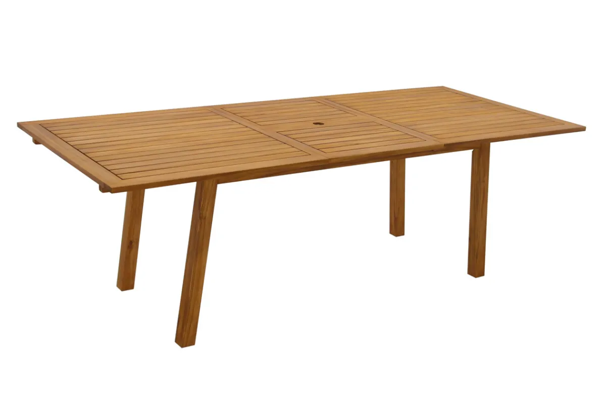 Miliboo Ausziehbarer Gartentisch mit integrierter Verlängerung aus Massivholz B180-240 cm MAYEL* Ausziehtische|Gartentische