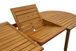 Miliboo Ausziehbarer Gartentisch mit integrierter Verlängerung aus Massivholz B160-210 cm MAYEL* Gartentische