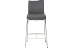 Miliboo Barhocker Aluminium gebürstet PU Dunkelgrau 66 cm (2er-Set) OLLY* Barhocker