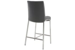 Miliboo Barhocker Aluminium gebürstet PU Dunkelgrau 66 cm (2er-Set) OLLY* Barhocker
