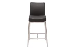Miliboo Barhocker Aluminium gebürstet PU schwarz (2er-Set) OLLY* Barhocker