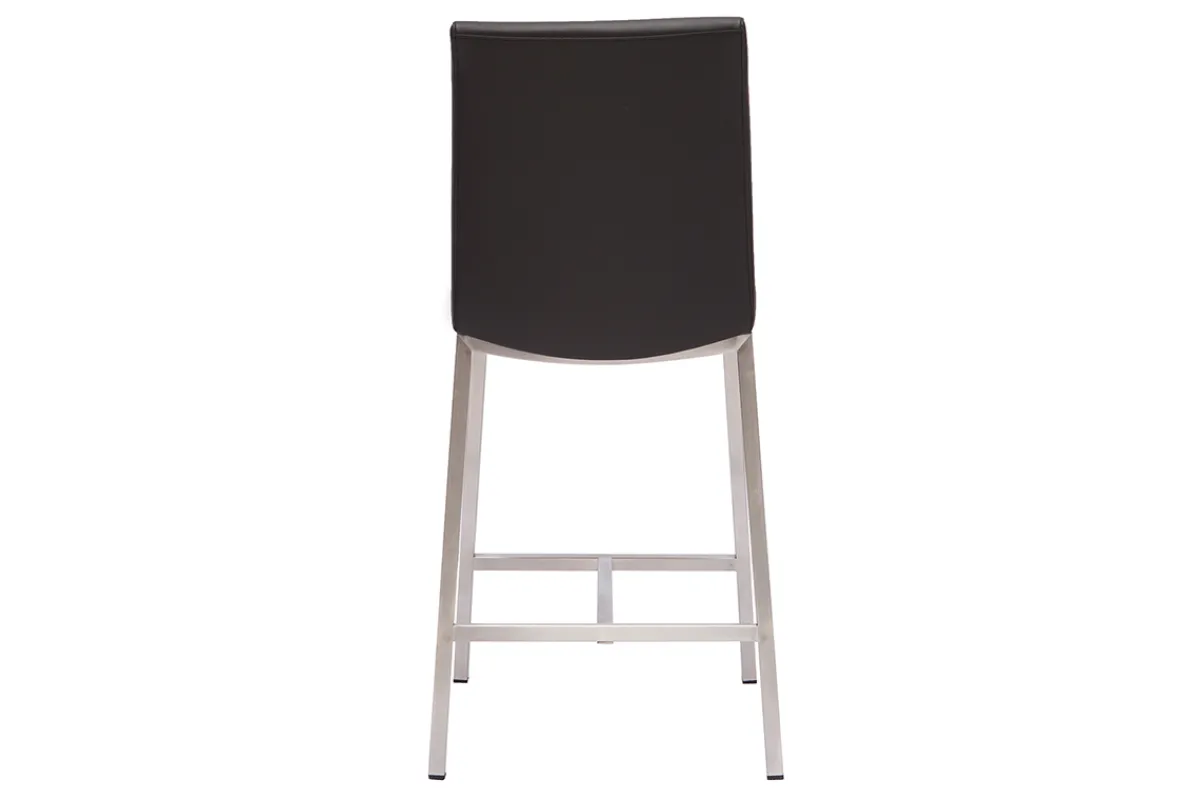 Miliboo Barhocker Aluminium gebürstet PU schwarz (2er-Set) OLLY* Barhocker