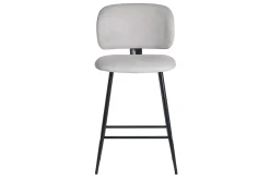 Miliboo Barhocker aus beigem Stoff mit Samteffekt und Metall H70 cm (2er-Set) ATRIUM* Barhocker