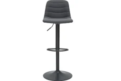 Miliboo Barhocker aus dunkelgrauem Stoff und Metall, höhenverstellbar ( 2er-Set) SAURY* Barhocker