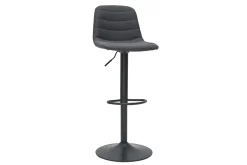 Miliboo Barhocker aus dunkelgrauem Stoff und Metall, höhenverstellbar ( 2er-Set) SAURY* Barhocker