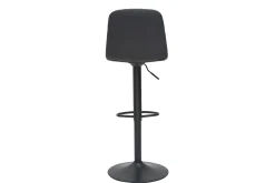 Miliboo Barhocker aus dunkelgrauem Stoff und Metall, höhenverstellbar ( 2er-Set) SAURY* Barhocker