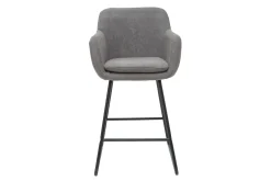 Miliboo Barhocker aus grauem Stoff mit Samteffekt H65 cm (2er-Satz) AMIKA* Barhocker