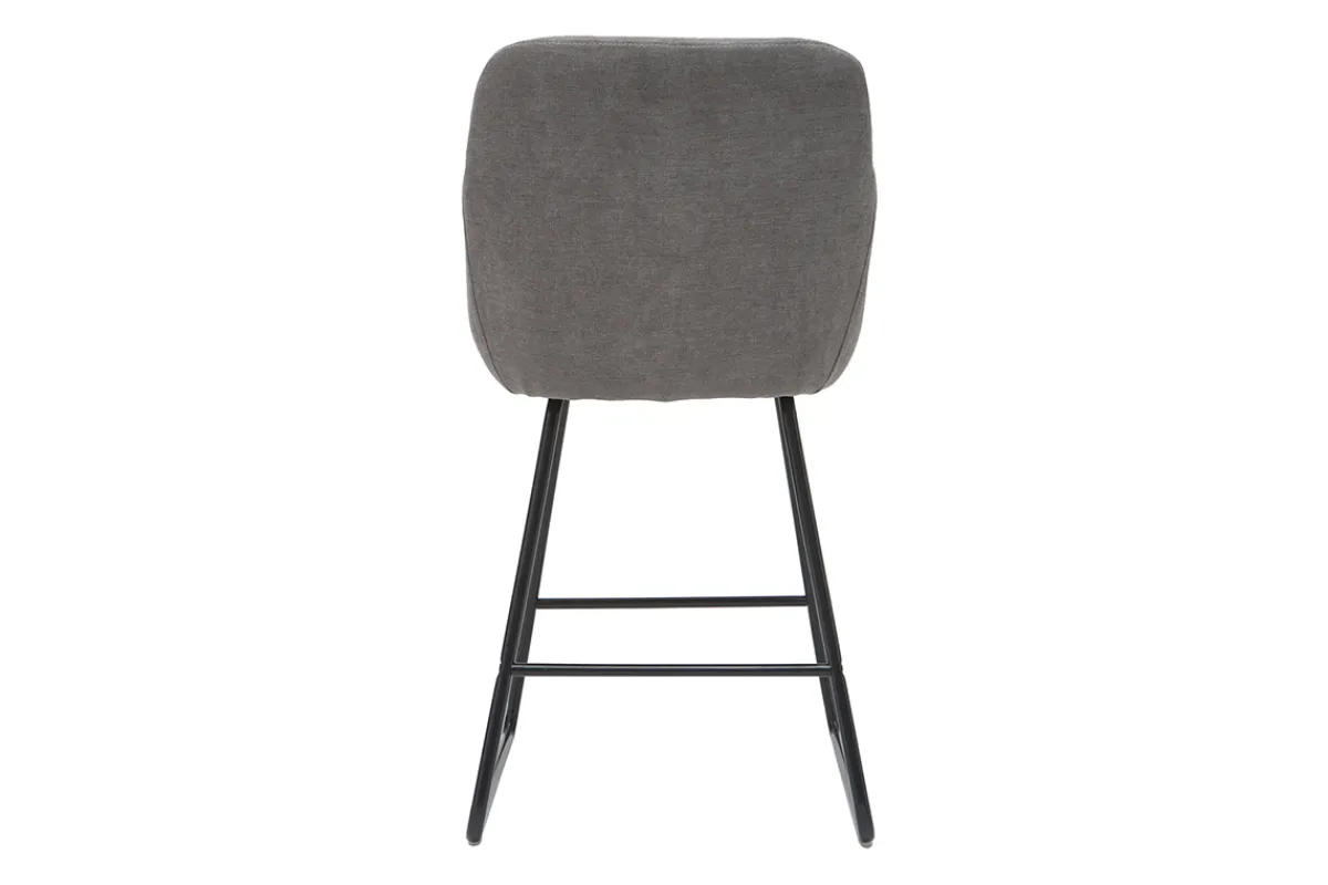 Miliboo Barhocker aus grauem Stoff mit Samteffekt H65 cm (2er-Satz) AMIKA* Barhocker