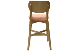 Miliboo Barhocker aus hellem Eichenholz und Stoff mit Samteffekt Terracotta H65 cm (2er-Set) LUCIA* Barhocker