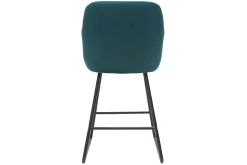 Miliboo Barhocker aus petrol Stoff mit Samteffekt H65 cm (2er-Satz) AMIKA* Barhocker