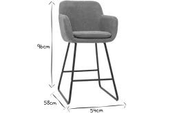 Miliboo Barhocker aus petrol Stoff mit Samteffekt H65 cm (2er-Satz) AMIKA* Barhocker