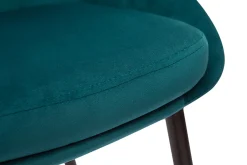 Miliboo Barhocker aus petrolblauem Samtstoff und schwarzem Metall H 65 cm (2er-Set) HOLO* Barhocker