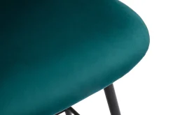 Miliboo Barhocker aus petrolblauem Samtstoff und schwarzem Metall H 70 cm (2er-Set) ATRIUM* Barhocker