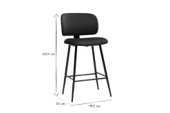 Miliboo Barhocker aus petrolblauem Samtstoff und schwarzem Metall H 70 cm (2er-Set) ATRIUM* Barhocker