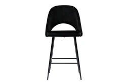 Miliboo Barhocker aus schwarzem Samt und Metall H65 cm (2er-Set) COSETTE* Barhocker