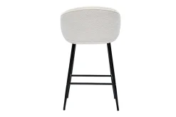 Miliboo Barhocker aus Stoff mit Bouclé-Wolleffekt in Ecru und schwarzem Metall (2er-Set) ROSALIE* Barhocker