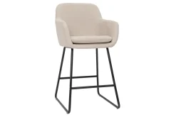 Miliboo Barhocker beiger Stoff mit Samteffekt H65 cm 2er-Set AMIKA* Barhocker